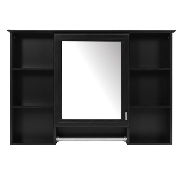 3 In 1 Modern Bathroom Mirror Cabinet With Adjustable Shelf, Soft Close Door, High Definition Mirror & Towel Bar