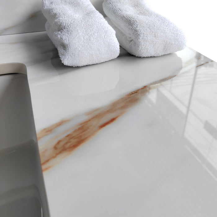 Vanity Top With Undermount Sink And Backsplash, Sintered Stone