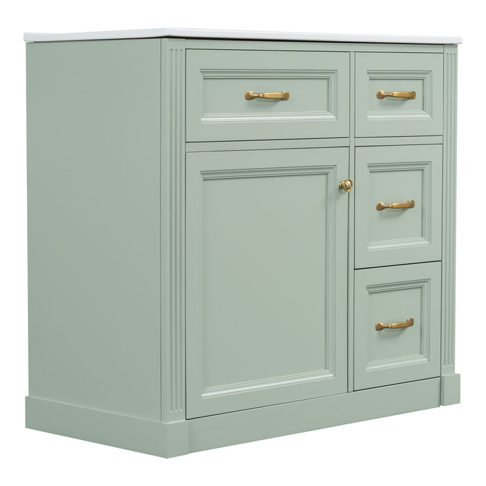 Modern Bathroom Vanity With Sink, 4 Drawers, Soft-Close Door, Adjustable Shelf