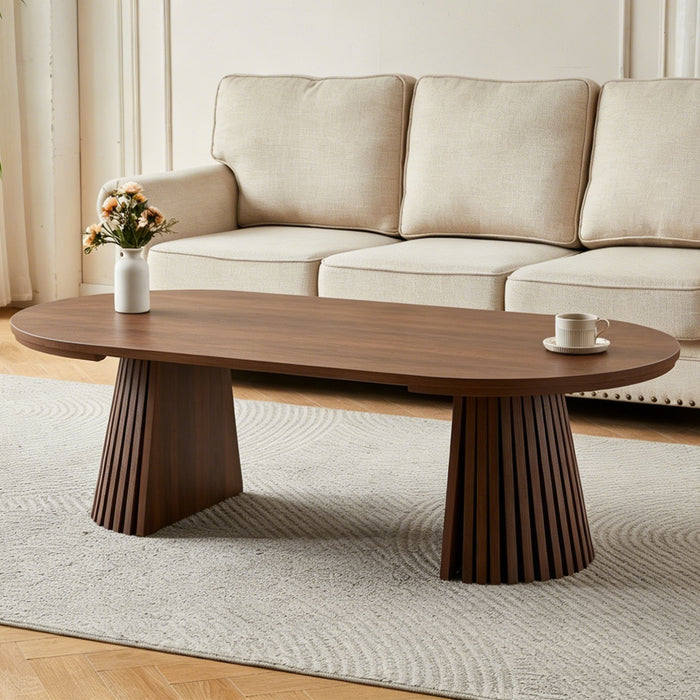 Oval Coffee Table For Living Room - Walnut