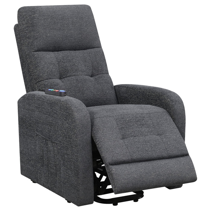 Lyle - Upholstered Power Massage Chair With Heat And Remote Control - Charcoal