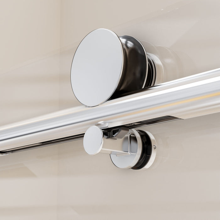 Frameless Single Sliding Soft Close Shower Doors, 5/16" Sgcc Tempered Glass