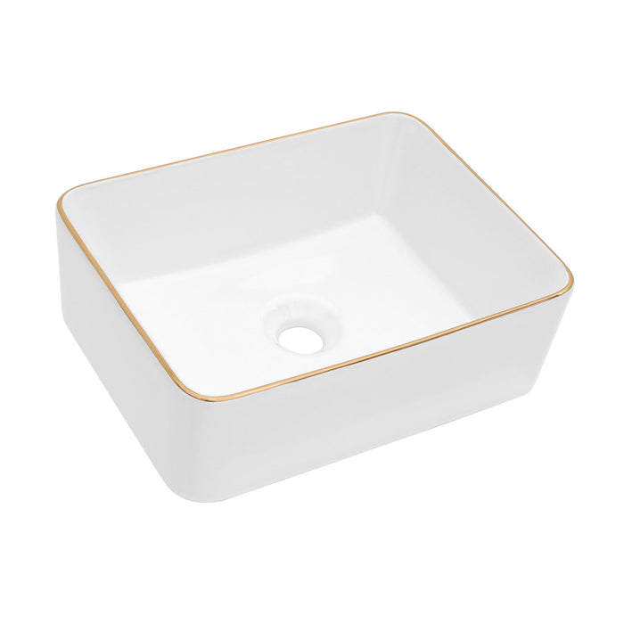 Modern European Style Ceramic Rectangular Vessel Bathroom Sink