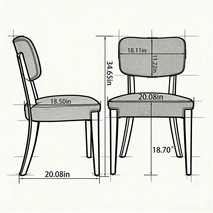 Contemporary Armless Dining Chairs (Set of 2)