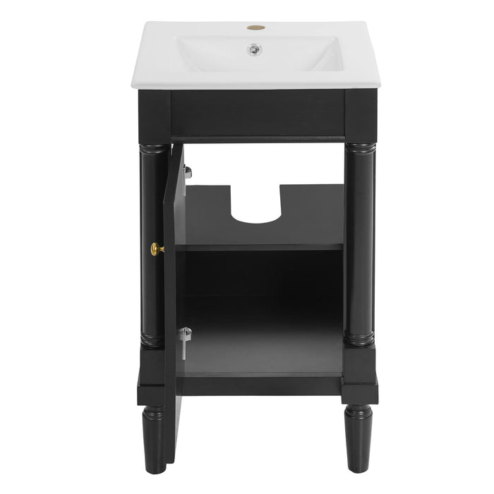 French Style Bathroom Cabinet With Sink, Adjustable Shelf