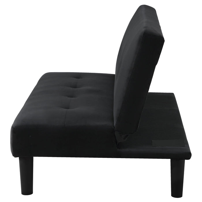 Boston - Tufted Convertible Sofa Bed Armless Design - Black