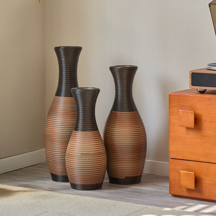 Designer Floor Vases, Large Vases For Home Decor Flooring (Set of 3)