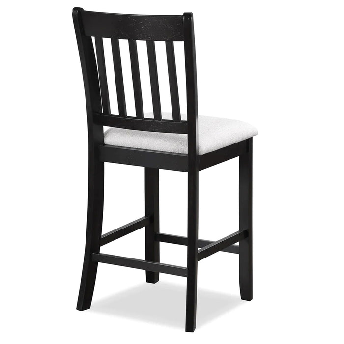 Transitional Rubberwood Dining Room Chairs (Set of 2) With Slatted Back - Black