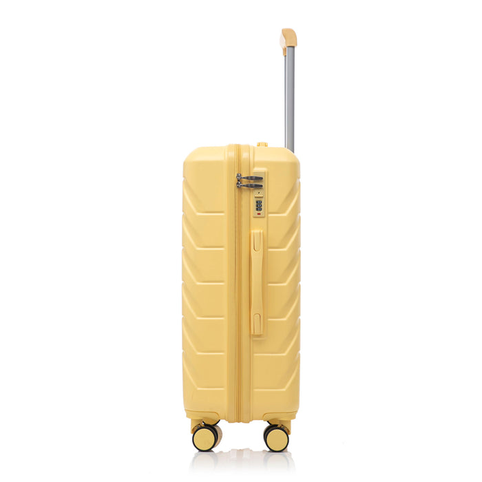 Hard Shell Luggage With Scratch Resistant Surface, 4 Wheels, Combination Lock & Side Hooks