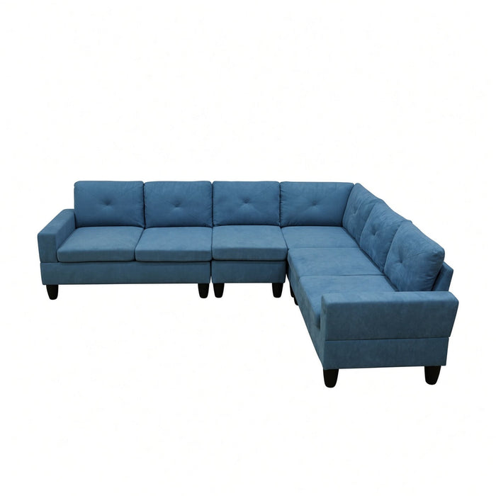 Modular L - Shaped Sectional Sofa 6 Seater 4 Piece Couch With Chaise