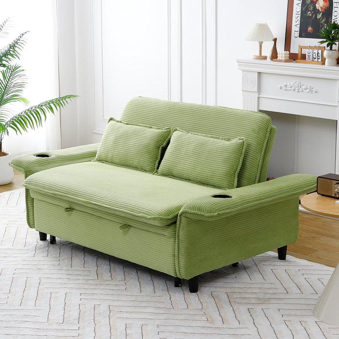 Modern Fabric Multi-Functional Sofa Bed With Adjustable Armrests And Backrests