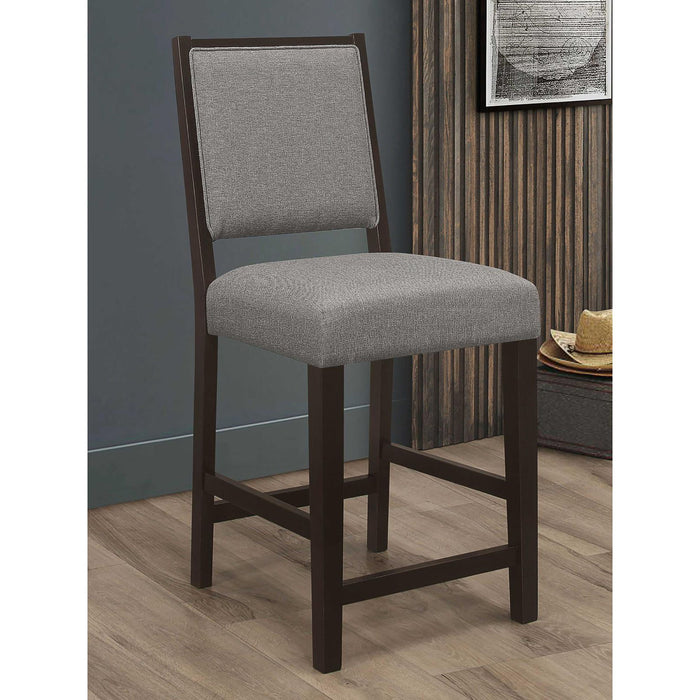 Counter Stools With Footrest (Set of 2) - Gray