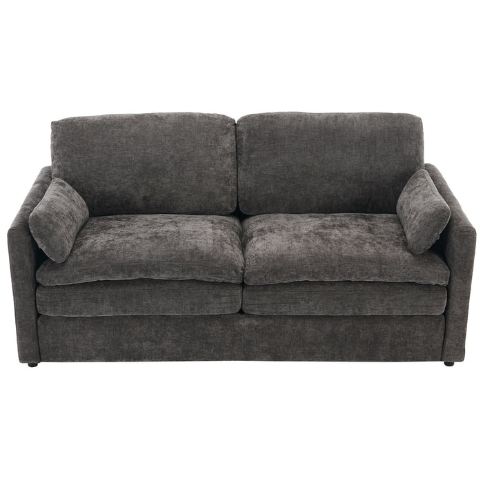 Cozy Upholstered Plush Cushion Loveseat Sofa For Living Room