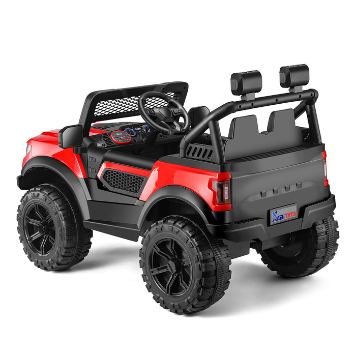 Kids Electric Ride On Car With Remote Control, LEd Lights, Music Player, Swing Function, 4 Wheel Shock Absorption - Red