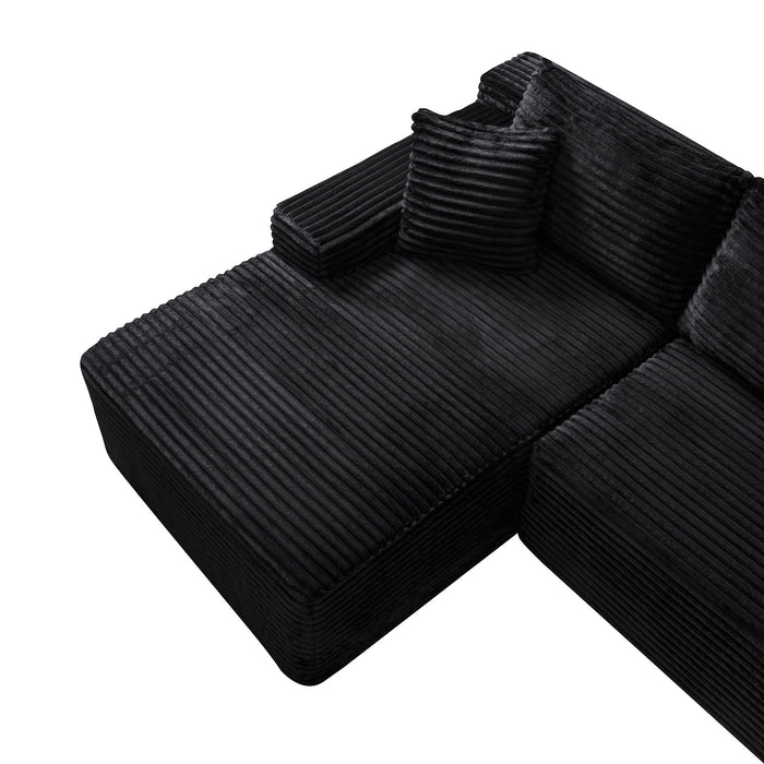 Cloud Modular Sectional Sofa Couch With L-Shape Chaise, Upholstered Couches For Living Room - Black