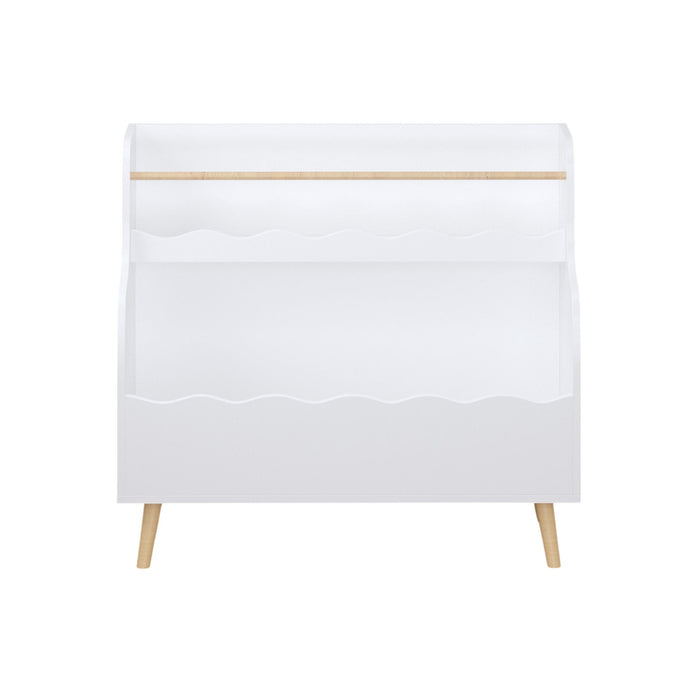 Kids Bookcase, Children Book Organizer Toy Storage Cabinet - White