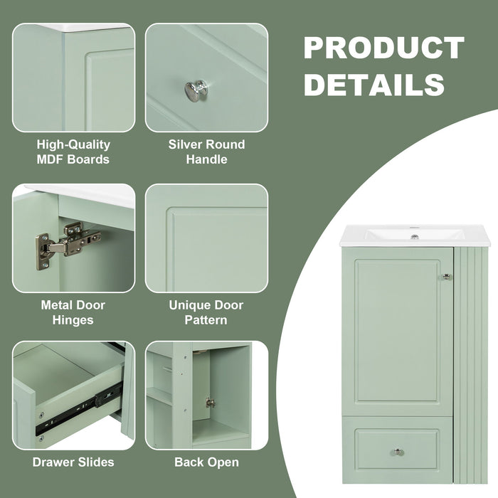 Modern Freestanding Bathroom Vanity With Sink, Soft-Close Drawer, Towel Bar
