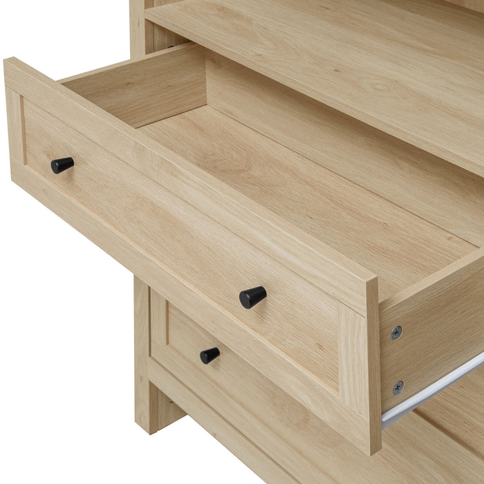 Arched Kitchen Pantry, Modern Farmhouse Wood Kitchen Storage Cabinets, Arched Storage Display Cabinet With Adjustable Shelves, Versatile Cupboard For Kitchen, Dining Room, Living Room - Natural