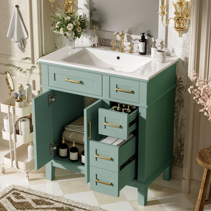 Modern Bathroom Vanity With Sink, Storage Cabinet, Soft Close Doors, Deep & Standard Drawers