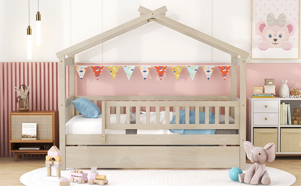 Creativity House Bed With Twin Size Trundle