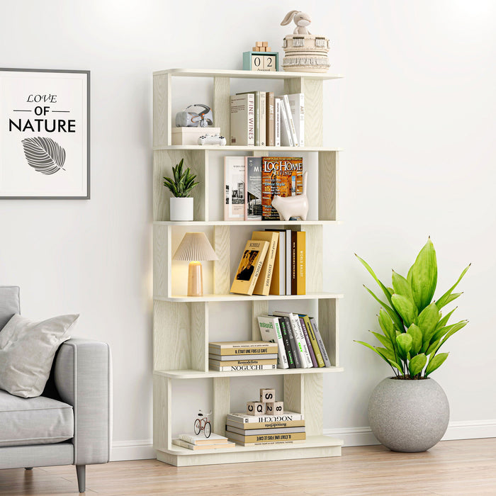 Modern 5 Tier Open Storage Bookcase