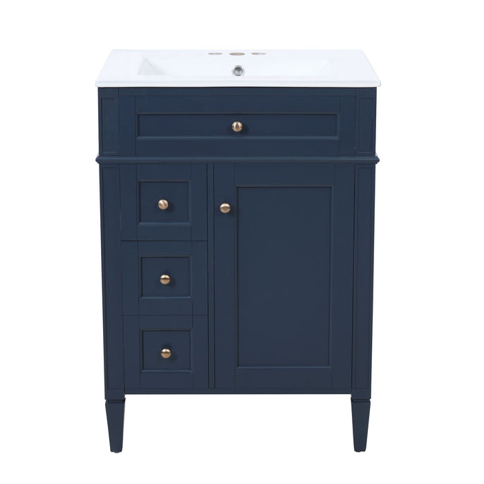 Bathroom Vanity With Top Sink, Storage Cabinet With 2 Drawers And Tip-Out Drawer