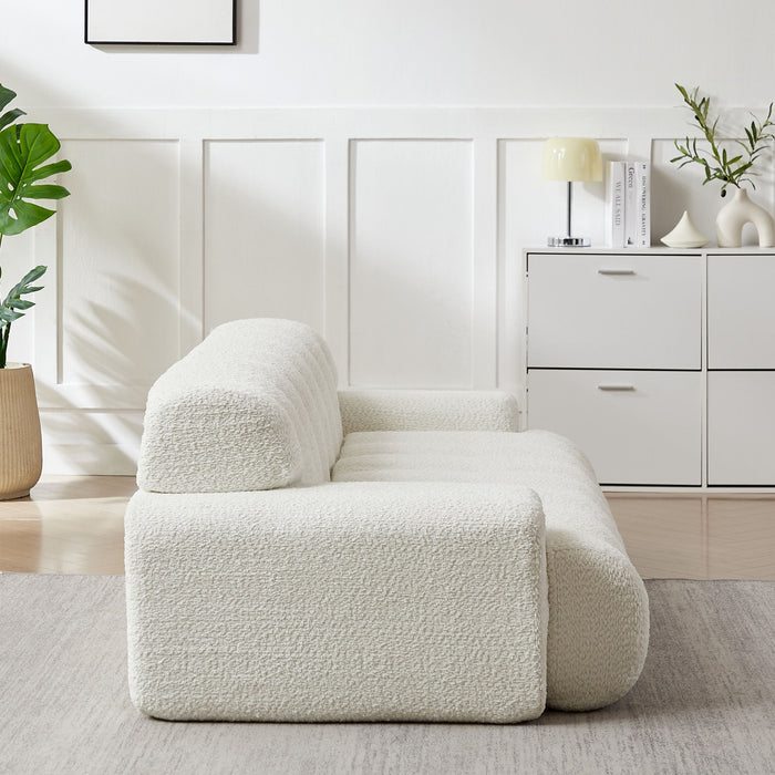 Cloud Series Minimalist Button Tufted Square Arm 3 Seater Sofa
