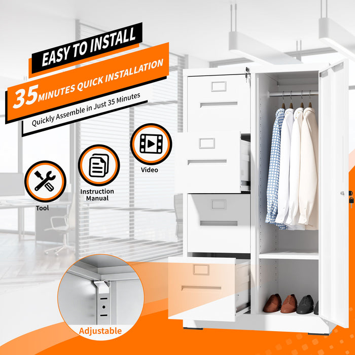 Storage Vertical Filing Cabinet With Lock