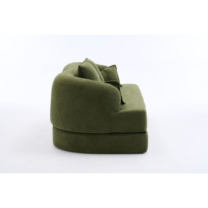 Foldable Sofa Bed, Boneless Couch Convertible Sleeper With 4 Pillows