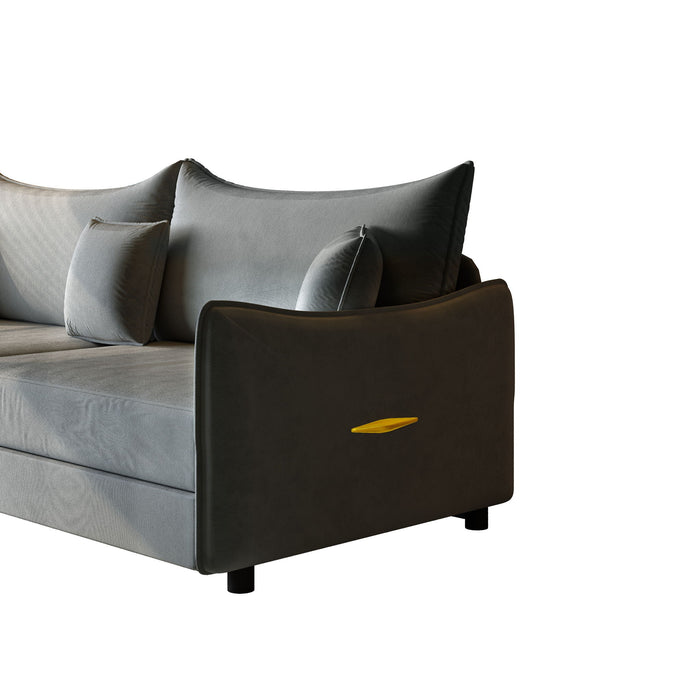 King Pull Out Sofa Bed, 3-In-1 Convertible Bed With 3 Pillows
