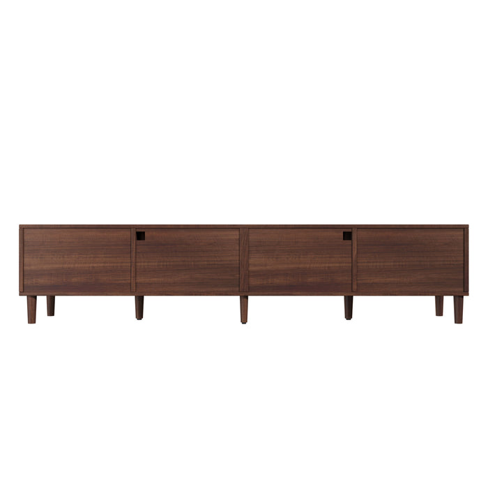 TV Stand For TVs Up To 90", Media Console With App Controlled LED Lights, 2 Drawers & Door Storage - Dark Brown