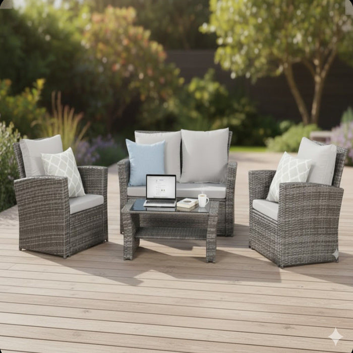 Modern Patio Set With Table And Cushions