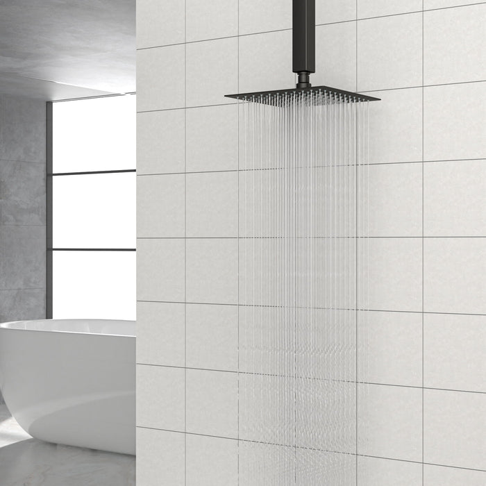 8" Square Rain Shower Head, Ceiling / Wall Mount Stainless Steel Bath Fixture
