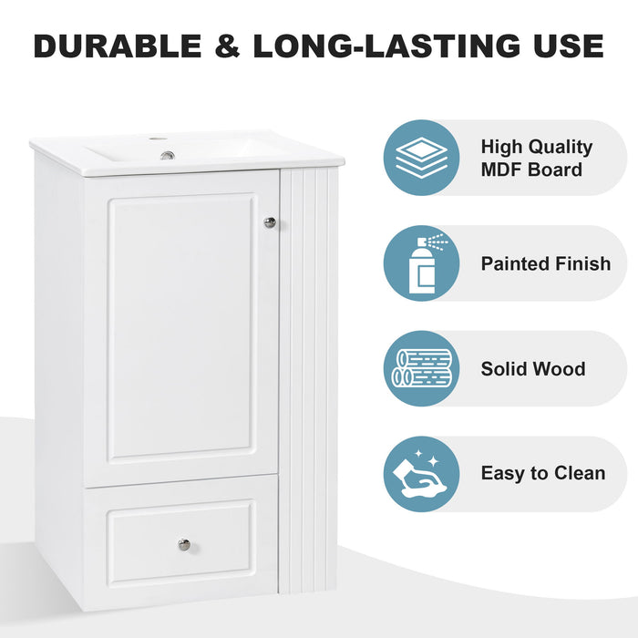 Modern Freestanding Bathroom Vanity With Sink, Soft-Close Drawer, Towel Bar