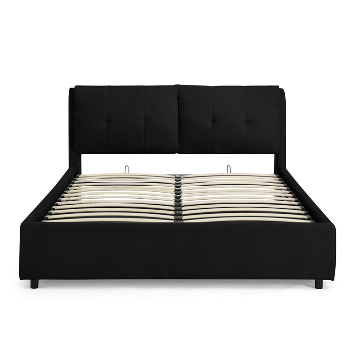 Storage Upholstered Hydraulic Platform Bed With Integrated Headboard