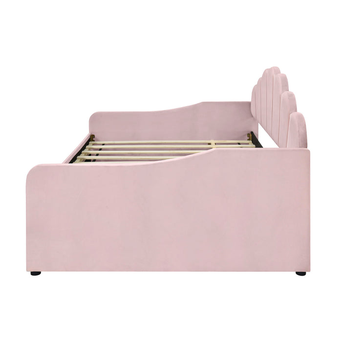 Upholstery Daybed Frame With Shell Shaped Backrest