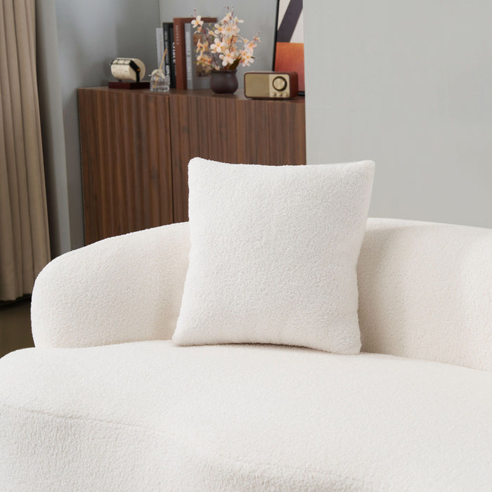 Curved Loveseat Sofa With Round Armrest