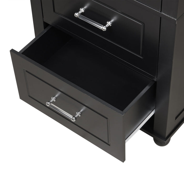 Tall Freestanding Bathroom Storage Cabinet With 2 Drawers And Adjustable Shelf