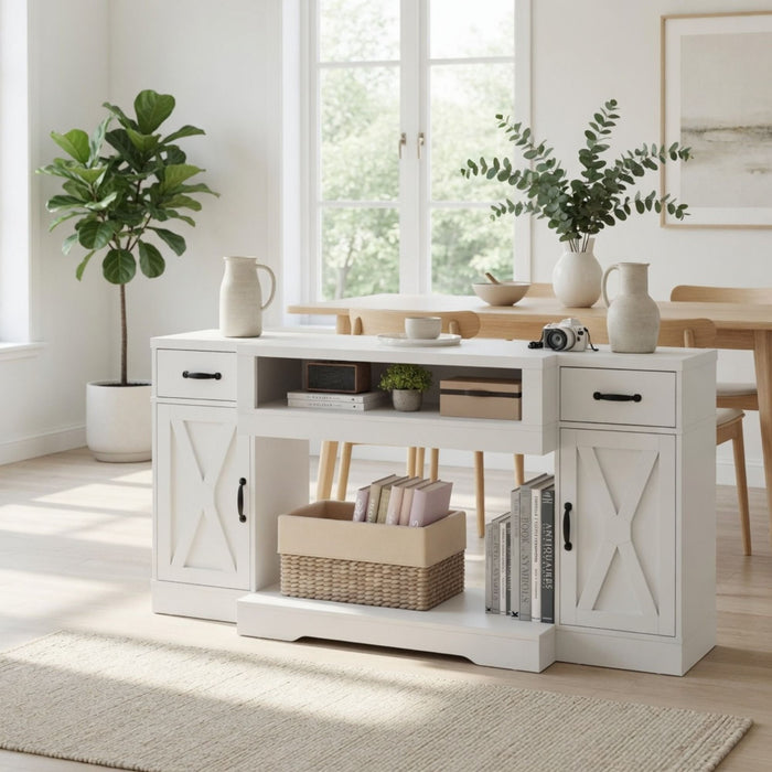 TV Stand With Adjustable Shelves & Double Doors