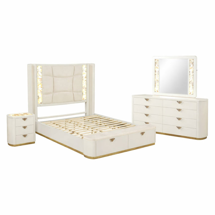 La Pierre - Bedroom Set With Upholstered LED Bed