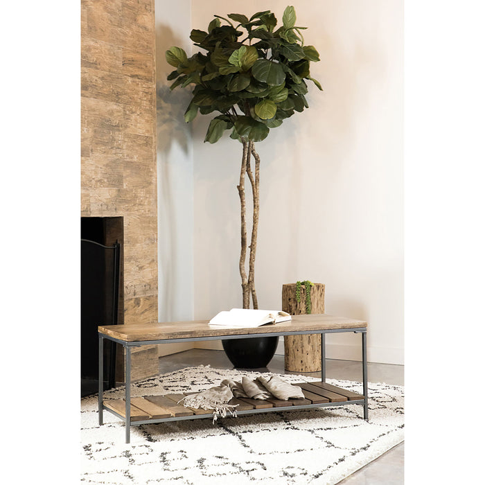 Foundry - Accent Bench With Slat Shelf - Natural