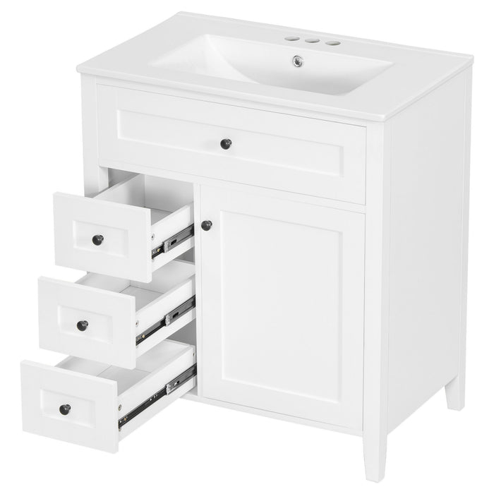 Bathroom Vanity With Sink, 3 Drawers And Adjustable Shelf, Freestanding Storage Unit
