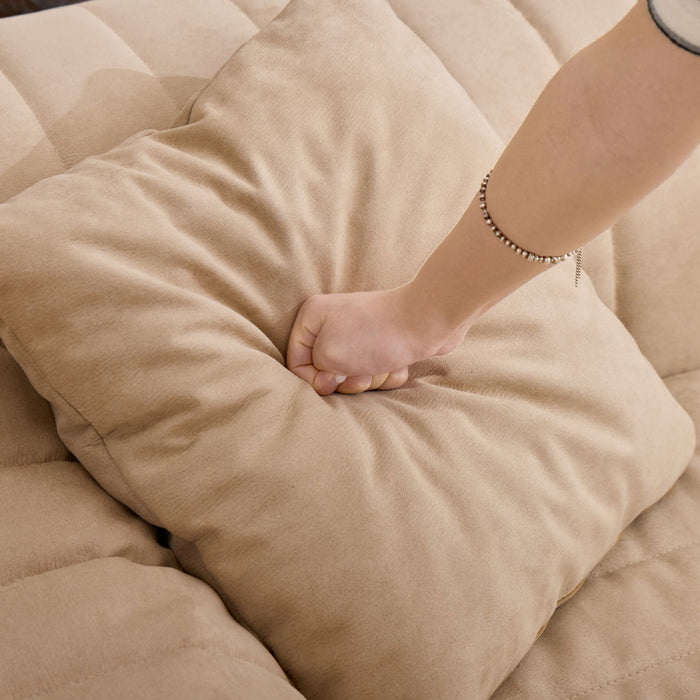 Oversized 2 Seater Loveseat With 2 Decor Throw Pillows, Deep Seat Sofa For Living Rooms