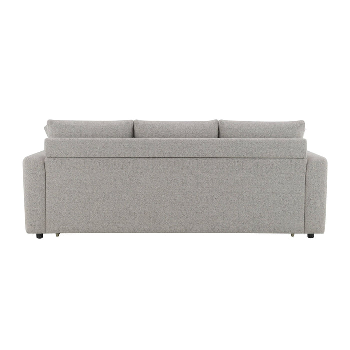 Connie - Boucle Sleeper Sectional Sofa With 2 Toss Pillows - Beige