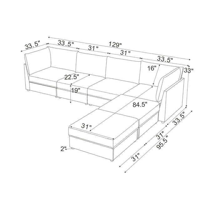 Modern Reversible Modular Sectional
