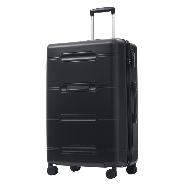 6 Piece Lightweight Hardshell Luggage Set With Double Spinner Wheels, Password Lock