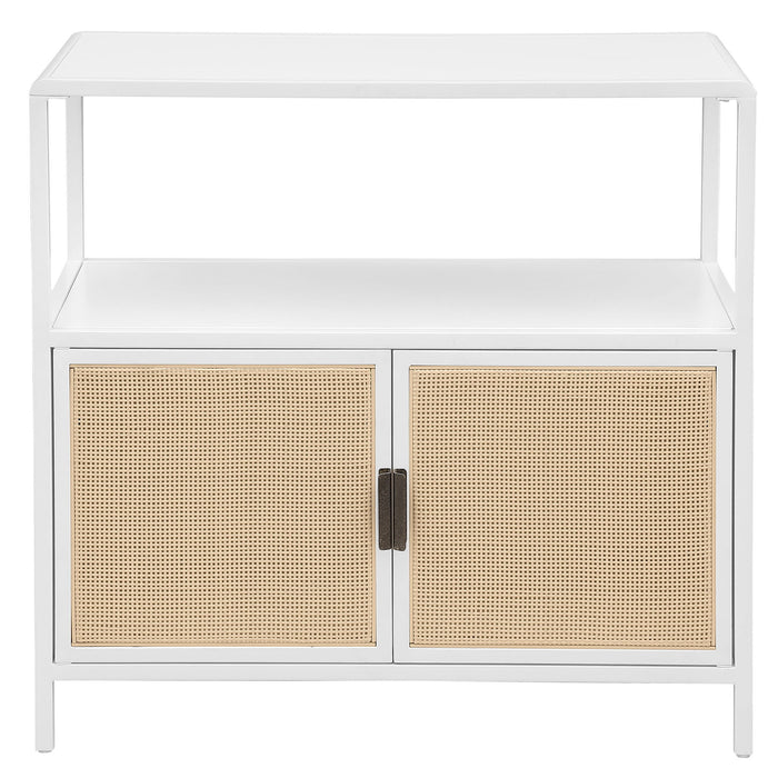 Kenneth - 2 Door Radio Weave Accent Cabinet - White