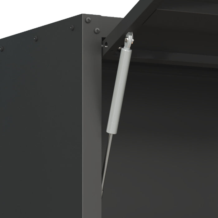 Heavy Duty, Metal Wall Mounted Tool Storage Cabinet Steel Metal Garage Storage Cabinet - Black / Gray