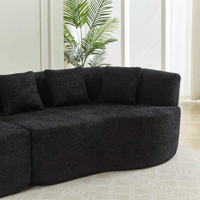 Curved Sectional Sofa With 6 Pillows