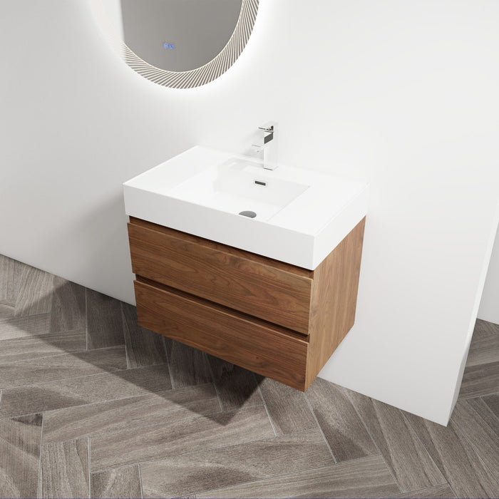 Wall Mounted Bathroom Vanity And Sink, 2 Soft Close Drawers